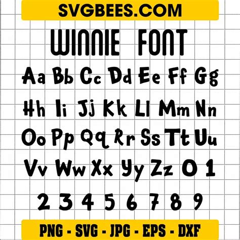 Pooh Font SVG Winnie The Pooh SVG - SVGbees