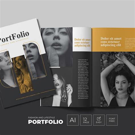 Portfolio and architecture portfolio with Black and White Magazine Template | Magazine template ...
