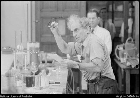 Professor Julius Sumner-Miller conducting a lecture in the Physics Department of the University ...