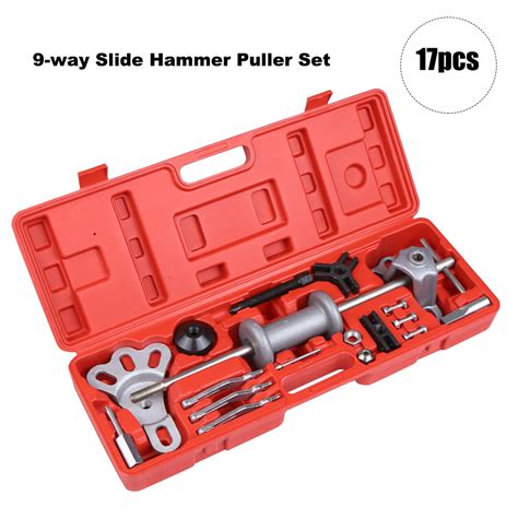 17pcs 9-Way Slide Hammer Puller Set Front Wheel Hub Bearing Remover ...