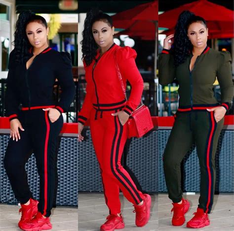 Two Piece Set 2017 Fashion Winter Tracksuit Women Full Sweat Suits Long Sleeve Top + Pants 2 ...