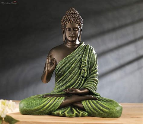 Buy Blessing Buddha Decorative Showpiece (Dark Green) Online in India at Best Price - Modern ...