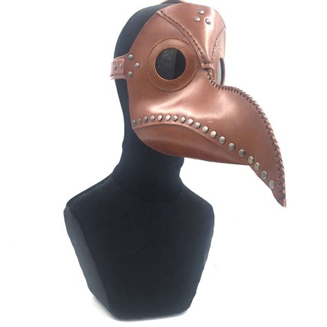 Steampunk bird beak mask retro rivet cosplay leather halloween Sale - Banggood.com