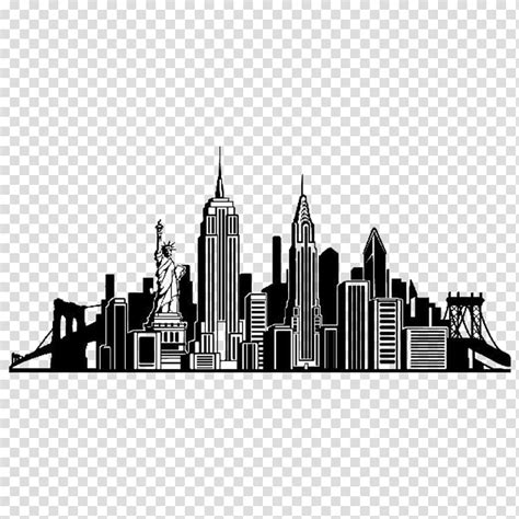 Nyc Skyline Black And White Outline Clipart