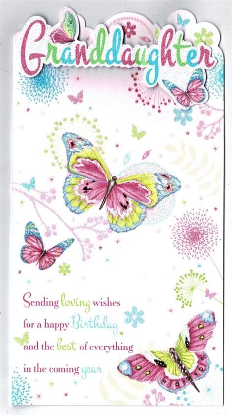 granddaughter birthday card granddaughter sending loving wishes for a ...