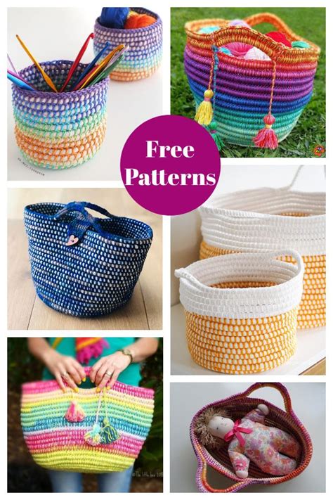 Coiled Basket Free Crochet Pattern - Page 2 of 2 Crochet Basket Pattern Free, Pdf Pattern ...