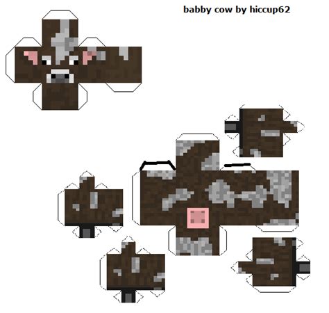 13+Easy Minecraft Cow Papercraft - Shearartt