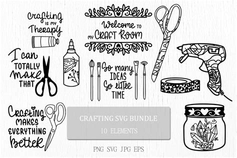 Crafting SVG Bundle | Funny Craft Quotes | Crafters clipart