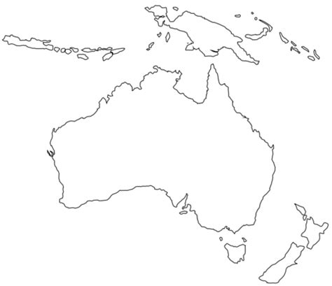 Dibujo de Mapa de contorno de Australia para colorear | Dibujos para ...