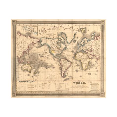 Vintage Map of the World (1850) - World Map - Tapestry | TeePublic