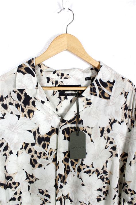 Allsaints Allsaints Leopon Camp Collar Hawaiian Shirt Viscose XXL | Grailed