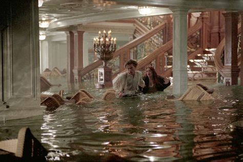 Titanic Fun Fact #1: In the scene where the water comes crashing into the Grand Staircase room ...