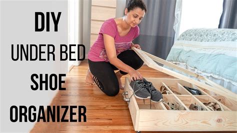 DIY under bed shoe organizer - Easy beginner woodworking project | Beginner woodworking projects ...