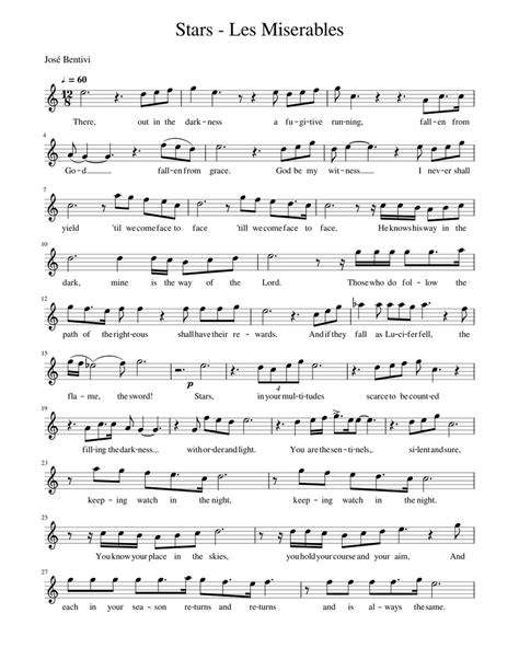 Stars - Les Miserables Sheet music for Flute (Solo) | Musescore.com