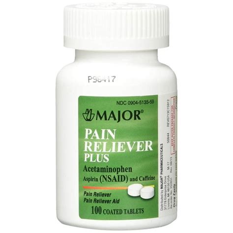 Pain Reliever Plus (Excedrin) - Pain Reliever Plus Tablets, 100/bottle - 1 Each - Walmart.com ...