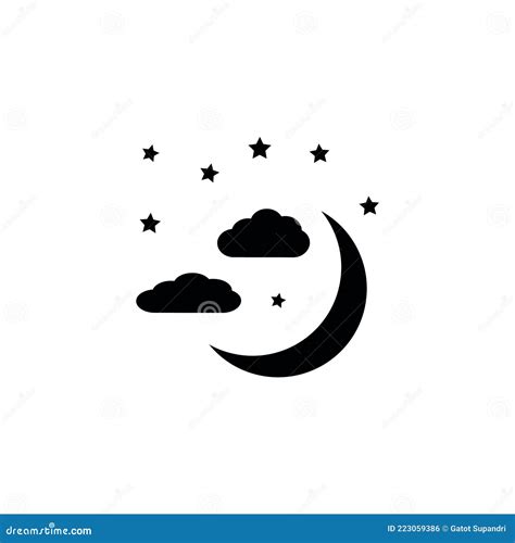 Night Icon Vector Logo Design Template Stock Vector - Illustration of circle, crescent: 223059386