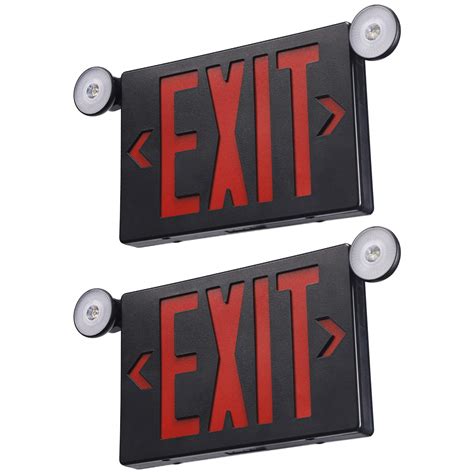 Buy TORCHSTAR Black LED Exit Sign with Emergency Lights, UL 924 ...