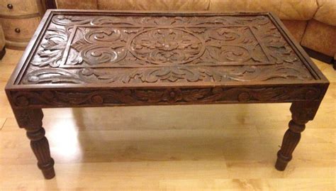 Carved Coffee Table : Japanese hand carved coffee table and end tables antique ... : Mountain ...