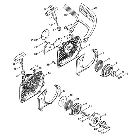 Stihl MS 261 Chainsaw (MS261 C) Parts Diagram, Rewind starter