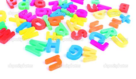 Colorful magnetic letters isolated on white Stock Photo by ©belchonock ...