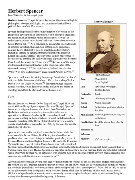 🎉 What did herbert spencer contribution to sociology. What were Herbert Spencer's contributions ...