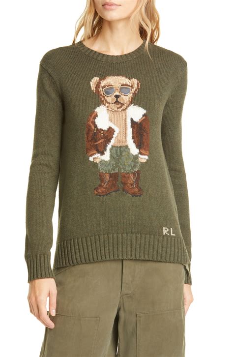 Polo Ralph Lauren Aviator Bear Cotton Sweater | Nordstrom