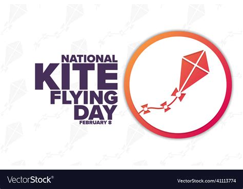 National kite flying day february 8 holiday Vector Image