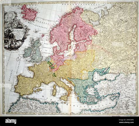 18th century Map of Europe Stock Photo - Alamy