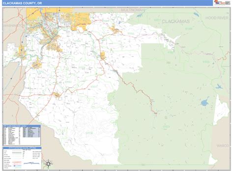 Clackamas County, Oregon Zip Code Wall Map | Maps.com.com