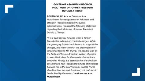 Arkansas politicians react to Trump indictment | 5newsonline.com