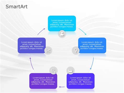 SmartArt Cycle Overlapping 5 Steps