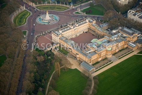 Aerial View. Aerial view of Buckingham Palace, London . Jason Hawkes