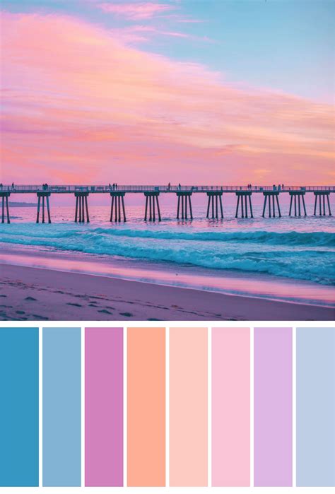 Beach sunset color pallet | Sunset color palette, Beach color palettes ...