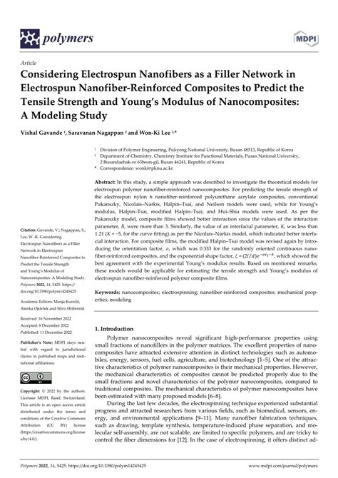 (PDF) Considering Electrospun Nanofibers as a Filler Network in ...