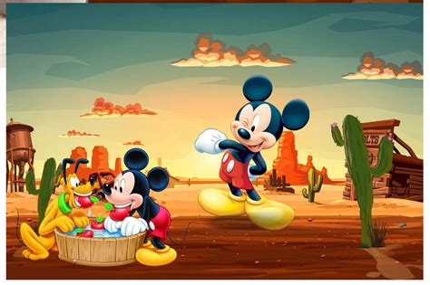 Mickey Mouse 3D Wallpaper Design in 2021 | 3d wall painting, Room wallpaper designs, 3d ...