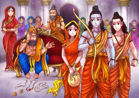 Ram, Lakshman And Sita Leave For Exile - Ram - The Story - The Gods of India