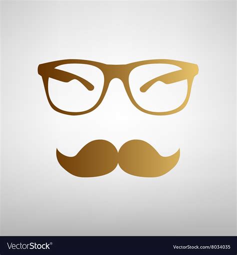 Mustache and glasses sign Royalty Free Vector Image