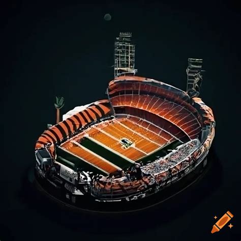 Bengals football stadium design on Craiyon