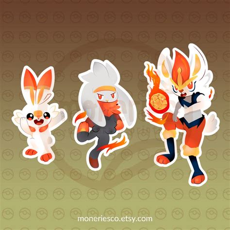 Galar Starters Fan Art All Evolutions Stickers Die Cut - Etsy