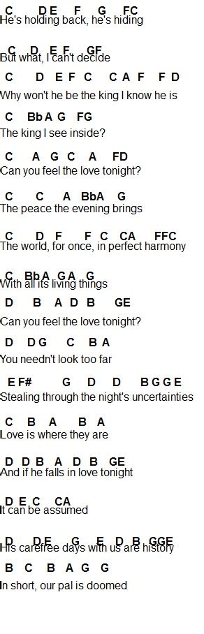 Flute Sheet Music: Can You Feel The Love Tonight