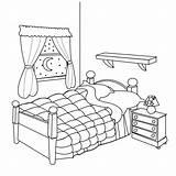 Bed Coloring Page sketch template