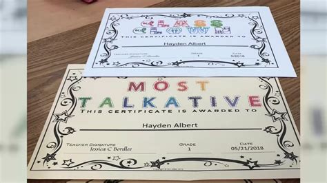 Teacher under fire for giving student 'Class Clown' and 'Most Talkative' awards | abc13.com