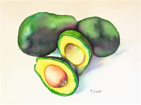 Avocado Art Avocado Original Painting Poster Avocado Painting - Etsy