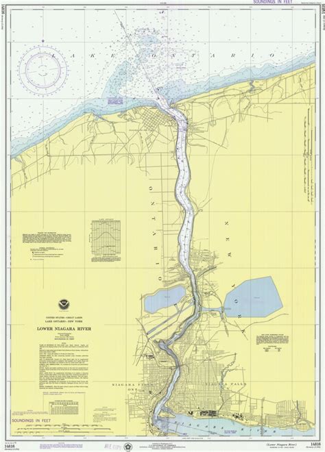 Lower Niagara River 1975 New York and Ontario Nautical