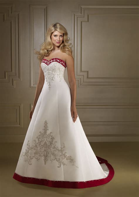 Elegant Bridal Style: Timeless and Elegant Red and White Wedding Dress