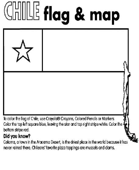 Easy Chile Flag Coloring Page - Free Printable Coloring Pages for Kids