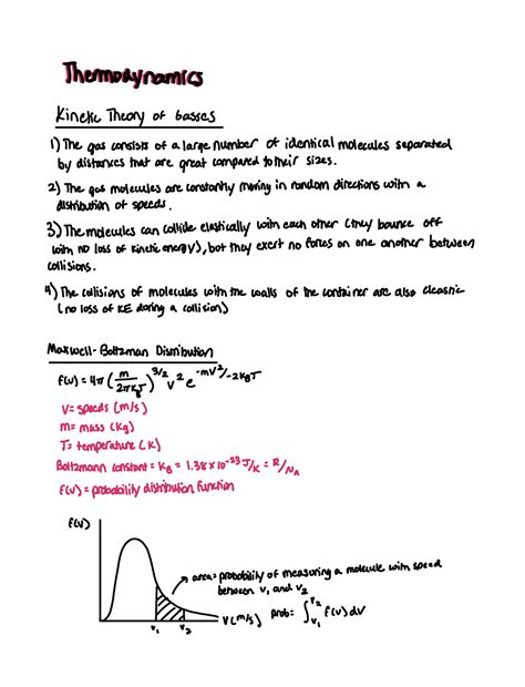 Outline #12 Kinetic Theory of Gases, Maxwell-Boltzmann Distribution, Molecular Speeds - - Studocu