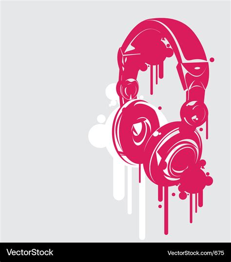 Dj headphones spray style Royalty Free Vector Image