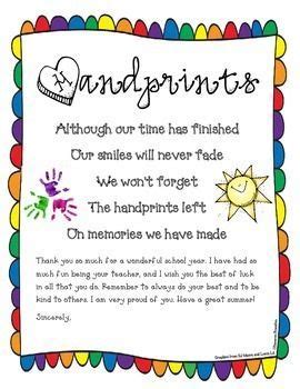 End of Year Kindergarten Poems | End of the Year Poem Goodbye Letter ...