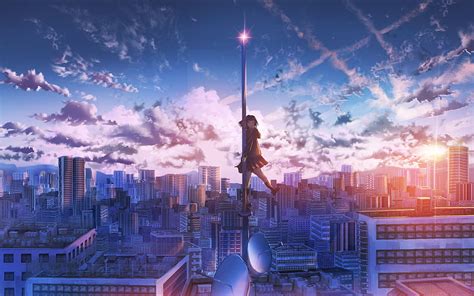 3840x2160px, 4K Free download | Anime Girl City Building, Anime City Skyline HD wallpaper | Pxfuel